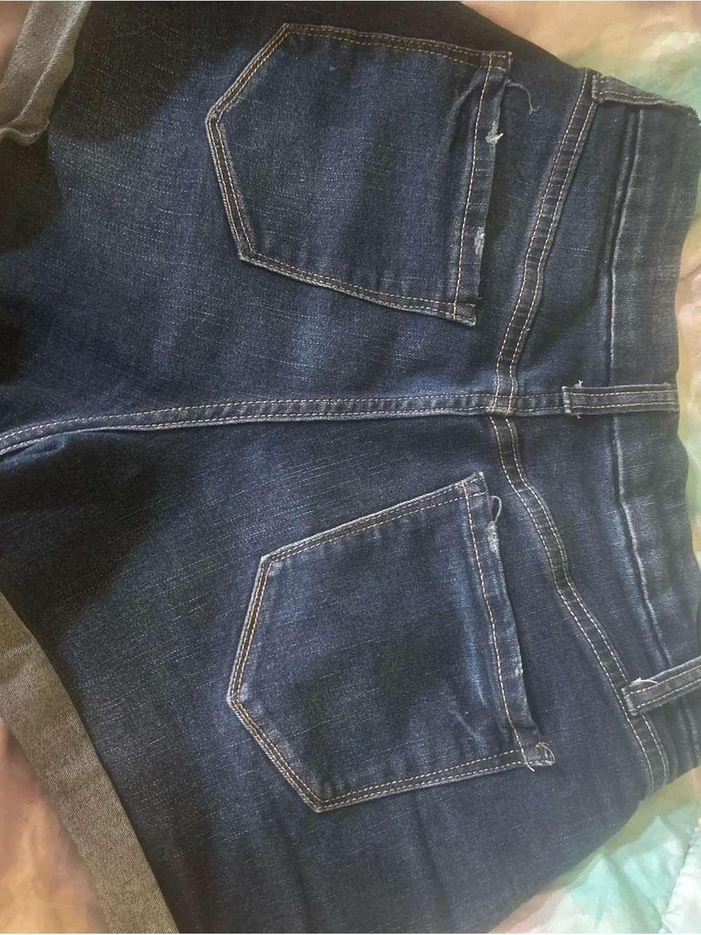 No Boundaries Dark Blue Cropped Denim Shorts